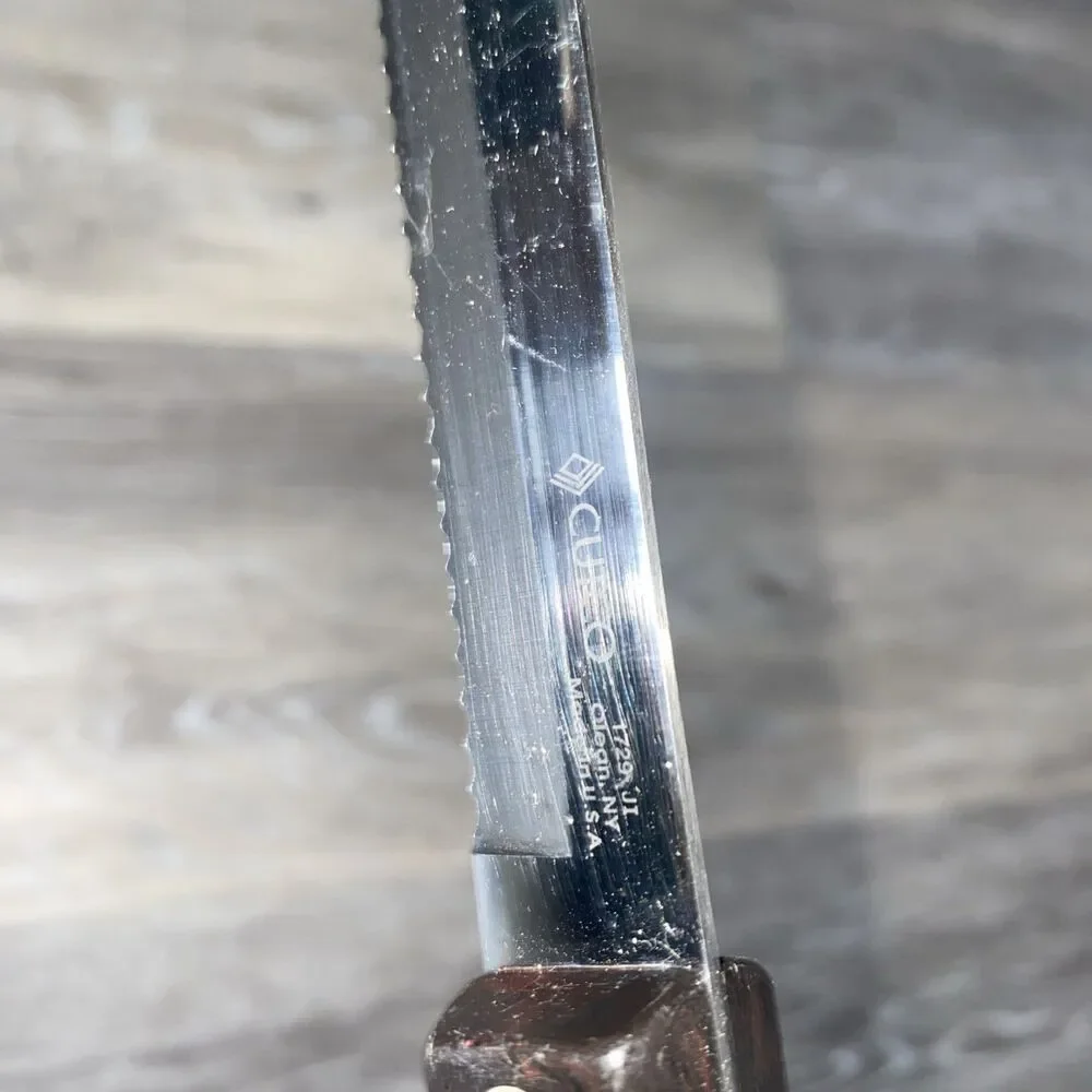 Vintage Cutco 1729 JI Carver Knife Serrated Edge With Classic Dark Brown Handle